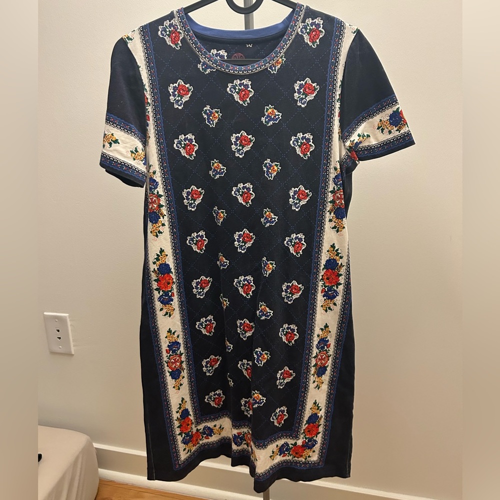Tory Burch Navy Floral T Shirt Dress